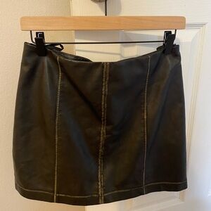 Classic Black Leather Skirt